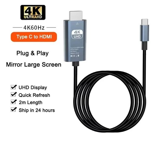 60hz usb hdmi cable 2m - usb-c,